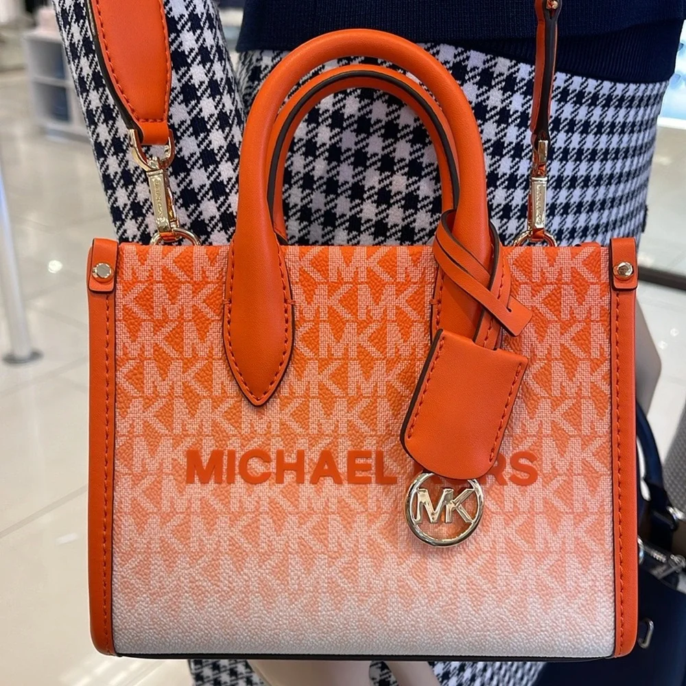 Michael Kors Mirella Extra-Small Ombré Logo Crossbody Shopper XBODY 
Poppy 
NWT - Picture 14 of 16